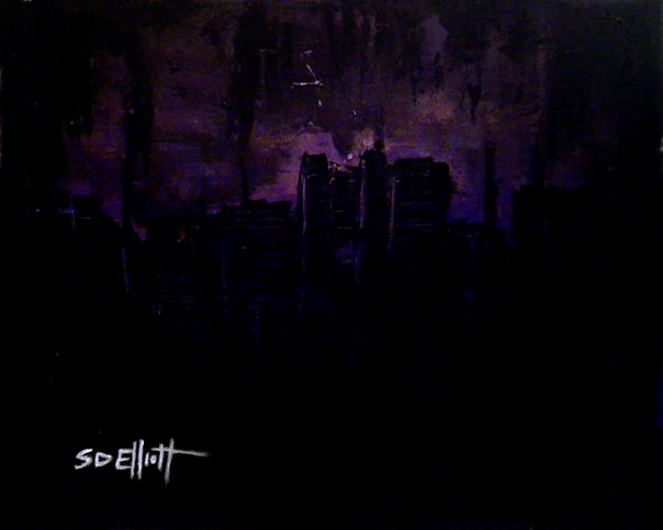 full view of Dark City: Amethyst painting