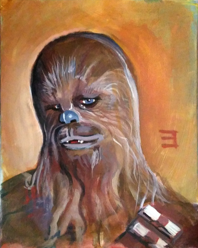 full view of Chewbacca - Feelin' Coy painting