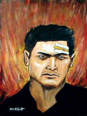 full view of Chow Yun-Fat painting