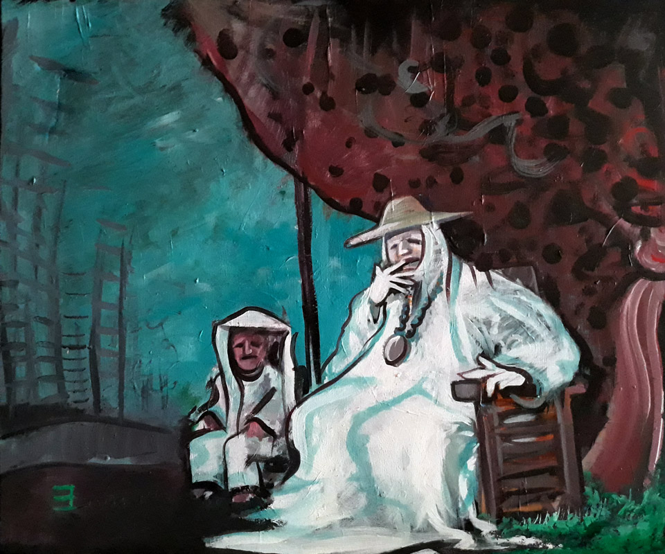 full view of Doctor and His Assistant painting