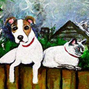 thumbnail of Killers on a Fence painting