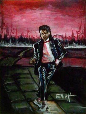 full view of Michael Jackson - Billie Jean painting