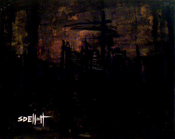 full view of Dark City: Amber painting