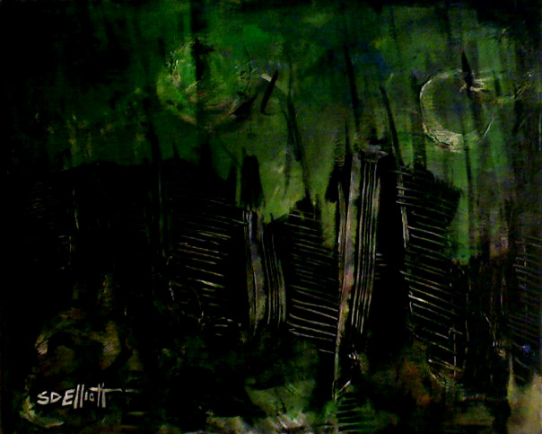 full view of Dark City: Emerald painting