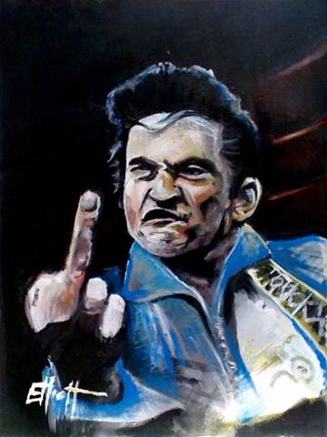 full view of Johnny Cash painting