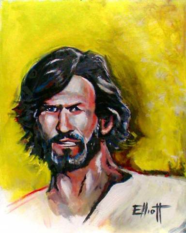 full view of Kris Kristofferson painting