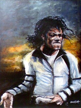 full view of Michael Jackson - Moonwalker painting