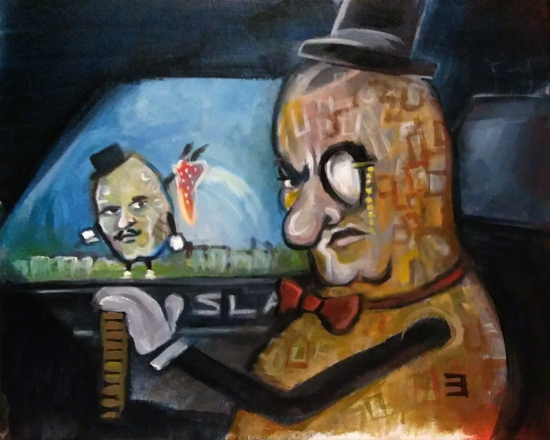 full view of The Washington Potato - Mr. Peanut Doesn't Pick Up Hitchhikers painting