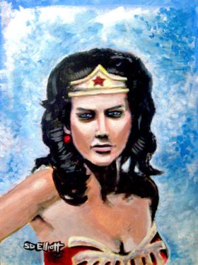 full view of Wonder Woman painting